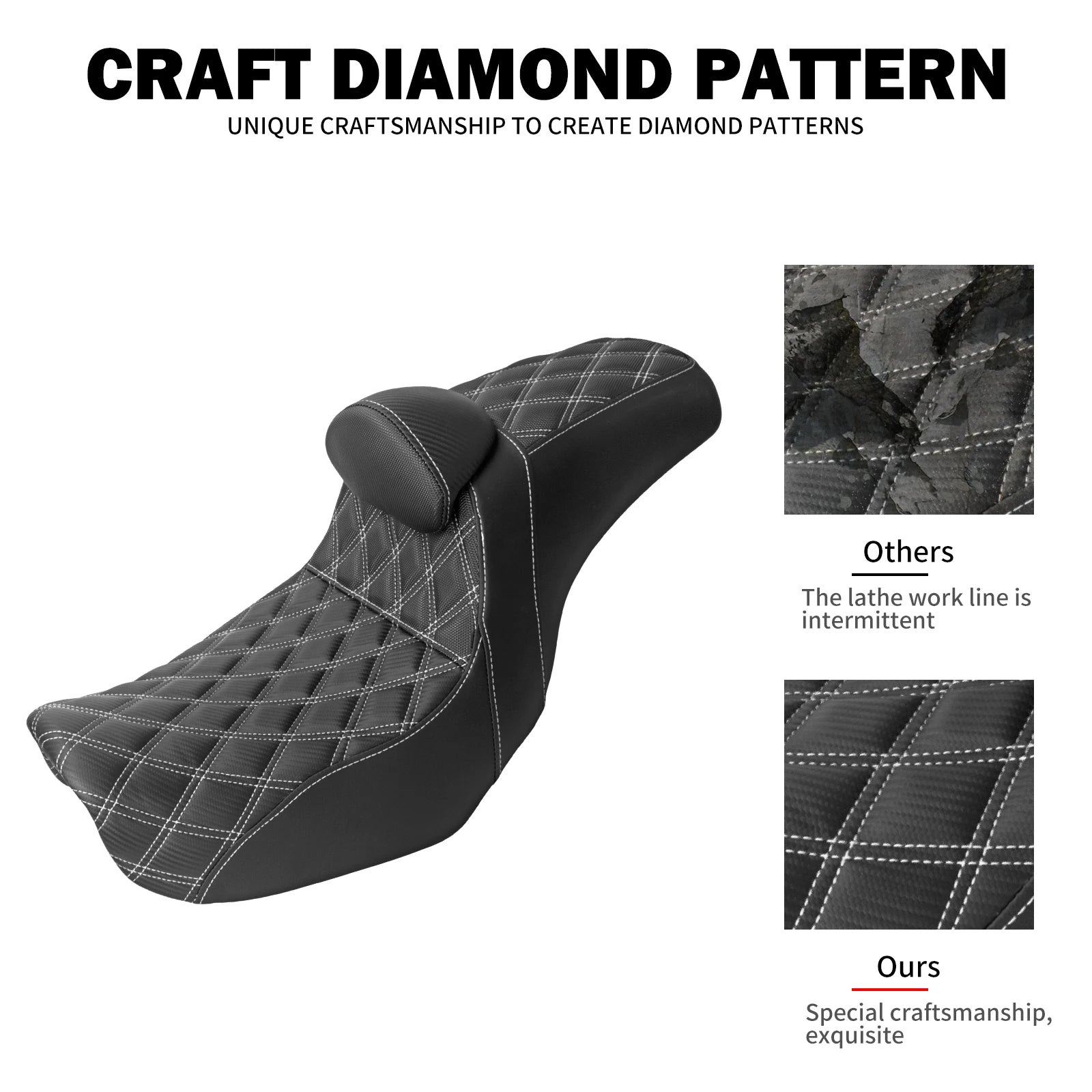 Motorcycle Two Up Seat With Backrest Driver Passenger Saddle Cushions Seat For Harley Dyna Low Rider Fat Bob Street Bob 06-2017