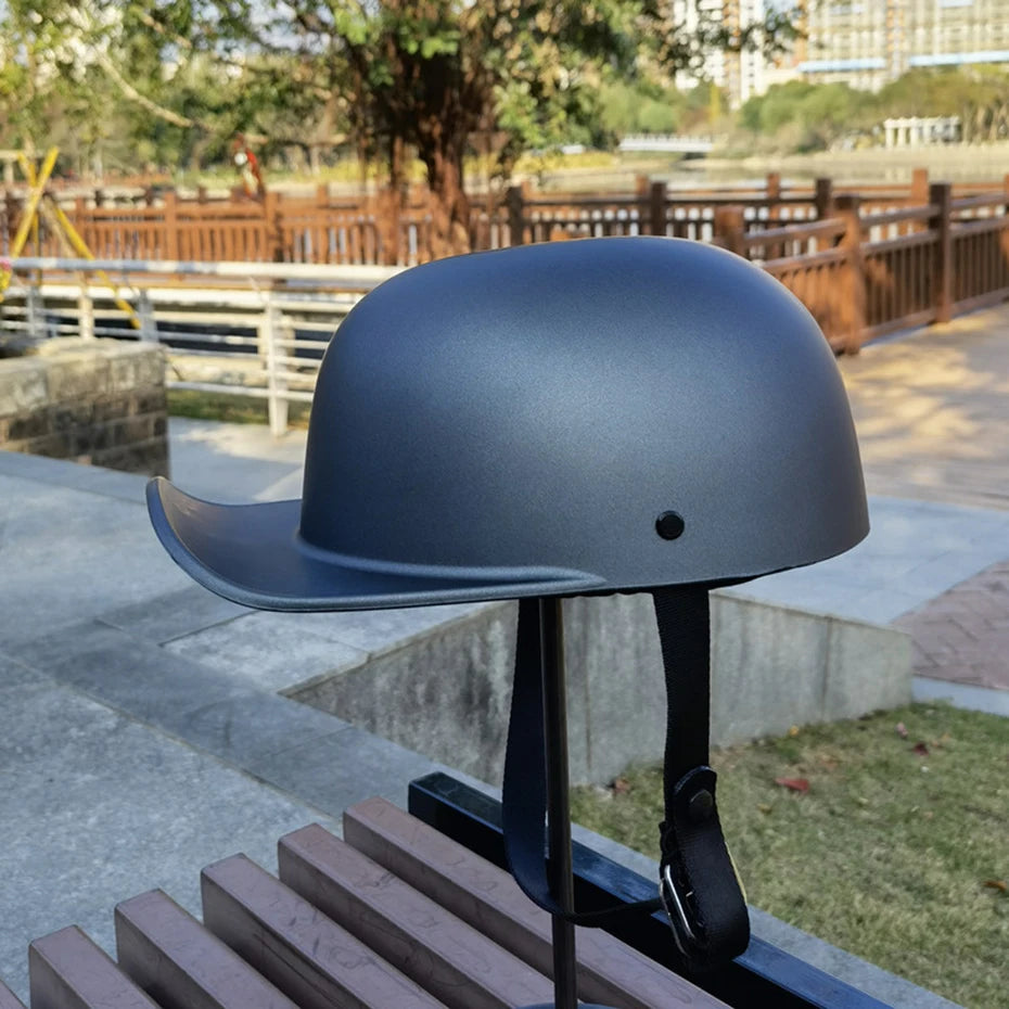 New Baseball Cap Helmet Motorcycle Vintage Retro Helmets Biker Hip-Hop Open Face Scooter Cruiser Chopper Gangster DS Men Women