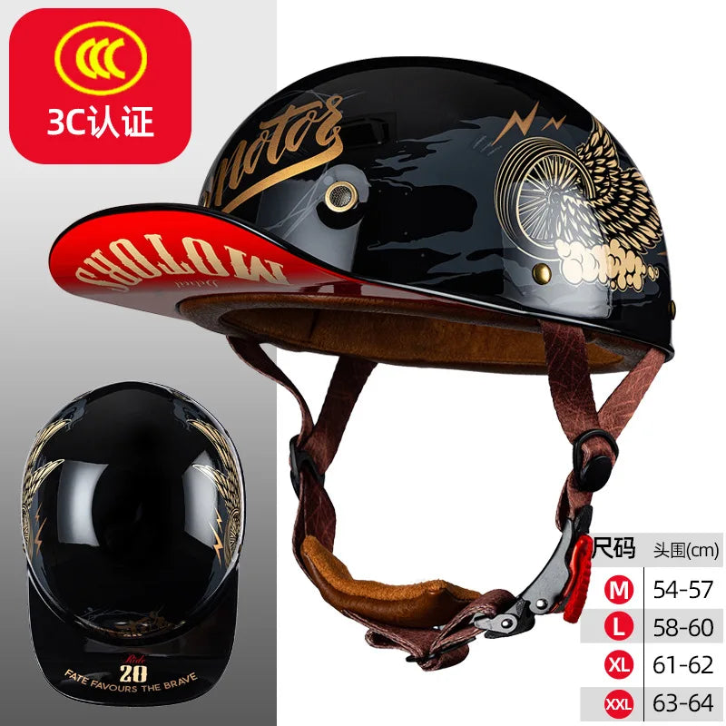 Motorcycle Helmet Electric Vehicle Riding Locomotive for Harley Retro Half Helmet Four Seas Universal Helmet Helmet Wholesale