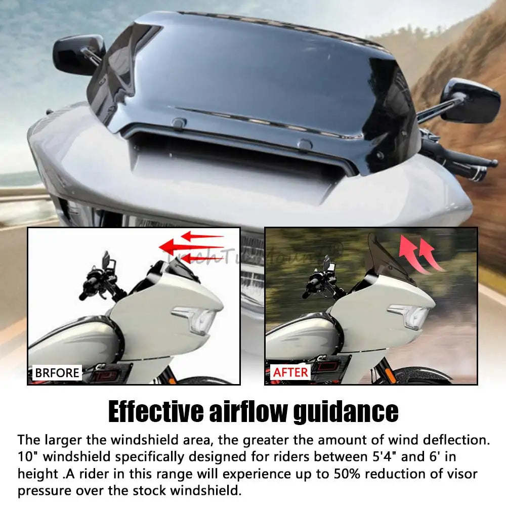 For Harley Touring Road Glide CVO FLTRX FLTRXSE 2023 2024 Motorcycle Front Upper Fairing Windshield Windscreen Wind Deflectors