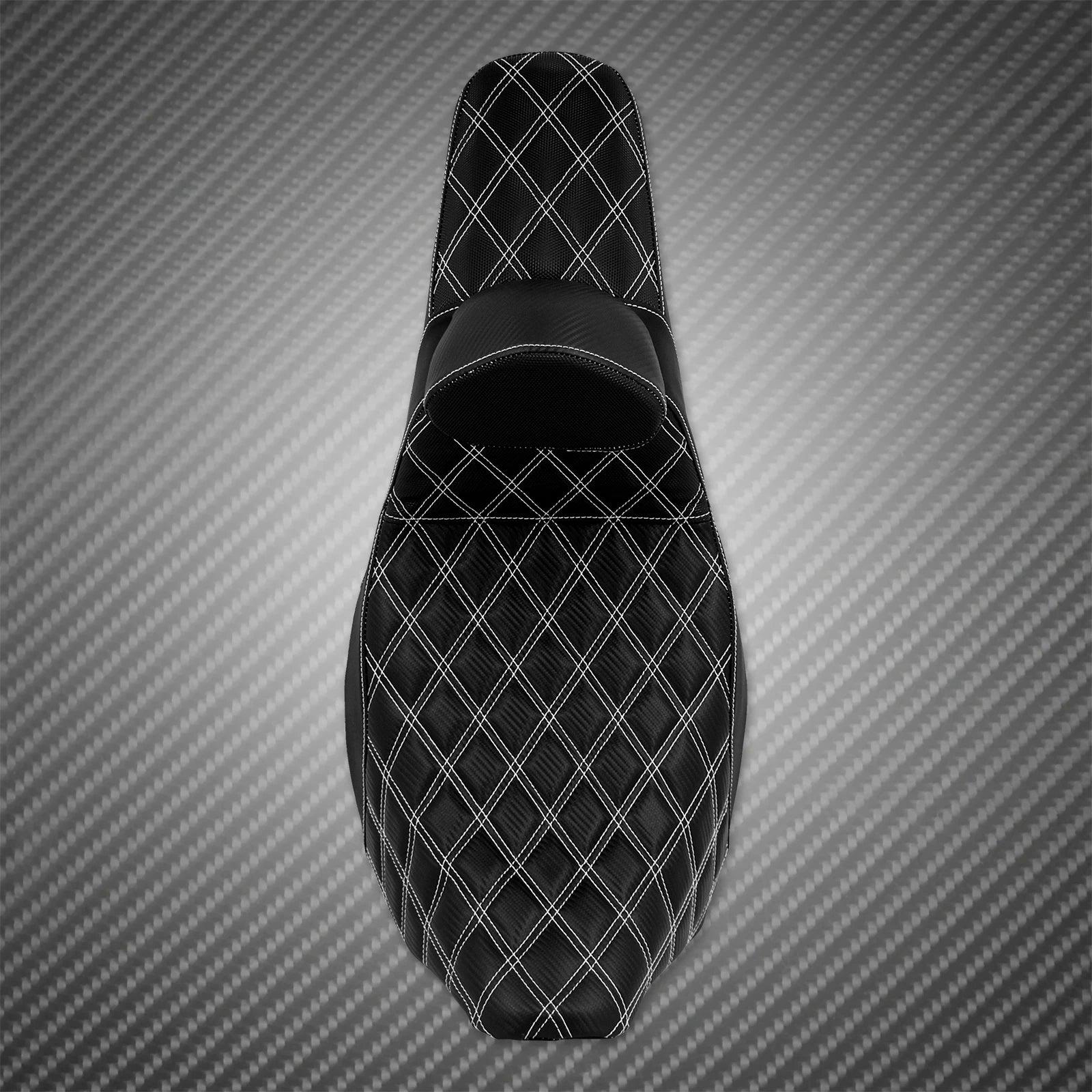 Motorcycle 2-Up Seat With Driver Backrest Cushions Lattice Stitch Front Rear Seat For Harley Touring Electra Glide FLHR 2009-23