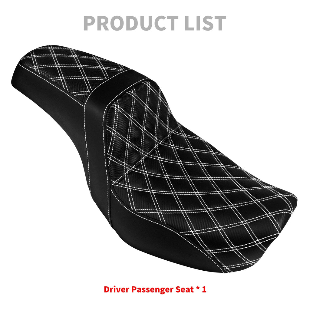 Two-Up Motorcycle Driver Passenger Seat Front Rear Cushions Leather Rider Seat For Harley Dyna 2006-2017 Street Bob Fat Bob FXDL