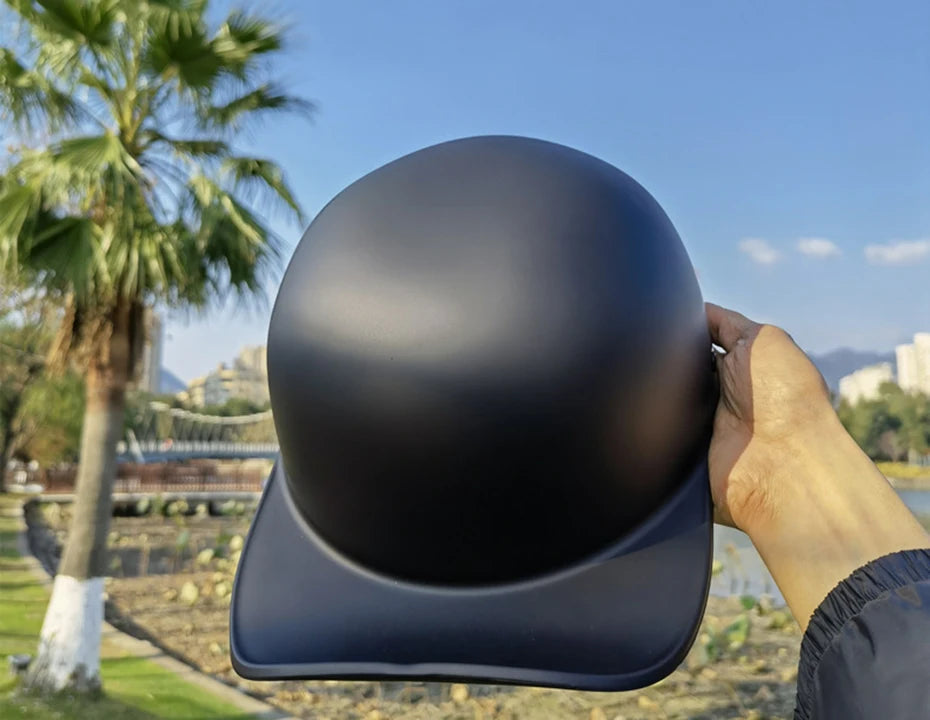 New Baseball Cap Helmet Motorcycle Vintage Retro Helmets Biker Hip-Hop Open Face Scooter Cruiser Chopper Gangster DS Men Women