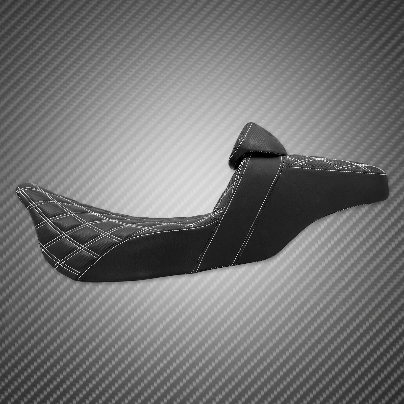 Motorcycle 2-Up Seat With Driver Backrest Cushions Lattice Stitch Front Rear Seat For Harley Touring Electra Glide FLHR 2009-23