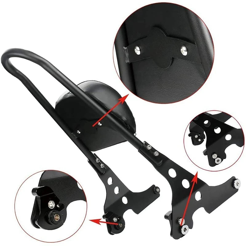 Motorcycle Detachable Rear Passenger Backrest Sissy Bar Seat For Harley Sportster XL883C 883R 2004-2022 XL1200C 1200S 1996-2000