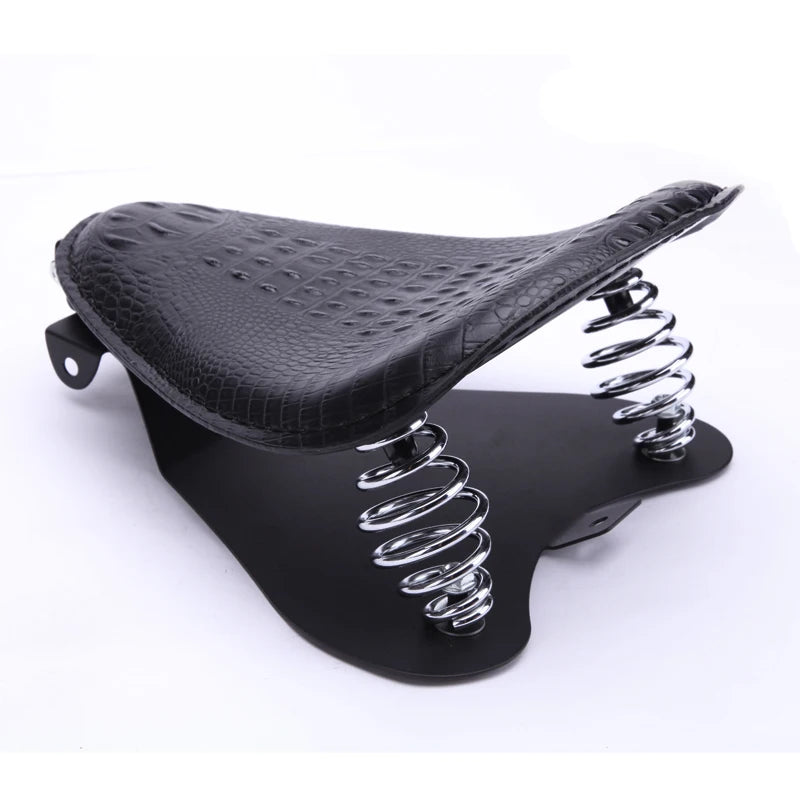 Motorcycle Retro Brown/Black Alligator Pattern Solo Seat  For Honda Shadow 700 Magna For Harley Sportster Bobber Chopper Rocker