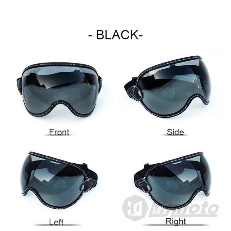 Motorcycle Helmet Glasses Sun Protection Women's Men Moto Glasses Helmet Goggles Anti-Fog Sun Visor Motocross Helmet Eyeglasses