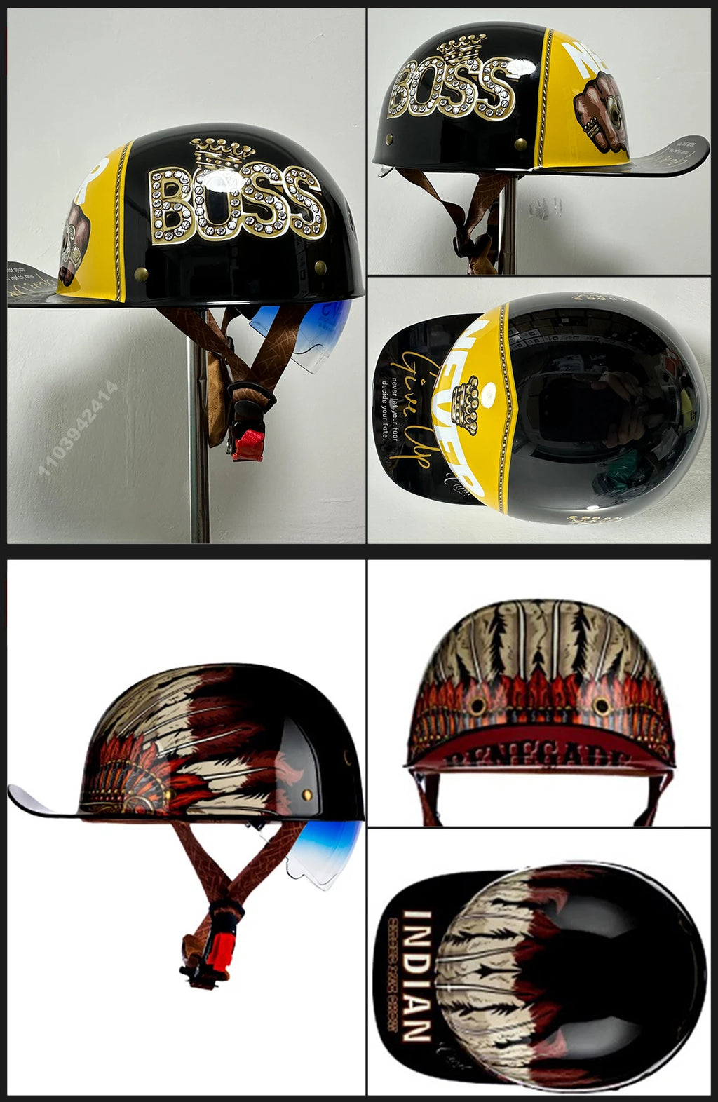 Motorcycle Helmet Street Retro Baseball Cap Moto Helmet with Blue Lenses Half Helmet Men Women Capacete De Moto ECE DOT Approved