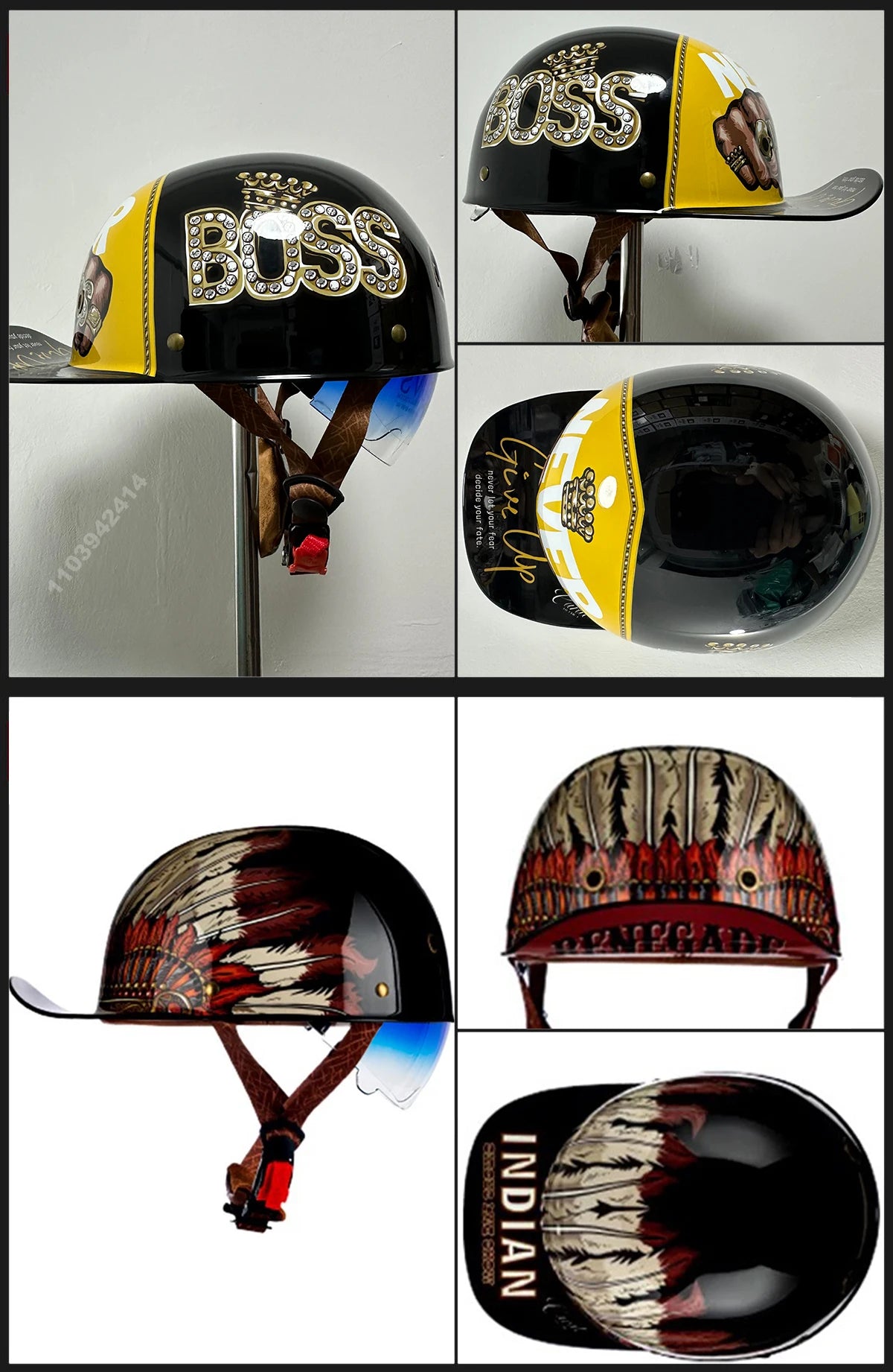 Motorcycle Helmet Street Retro Baseball Cap Moto Helmet with Blue Lenses Half Helmet Men Women Capacete De Moto ECE DOT Approved