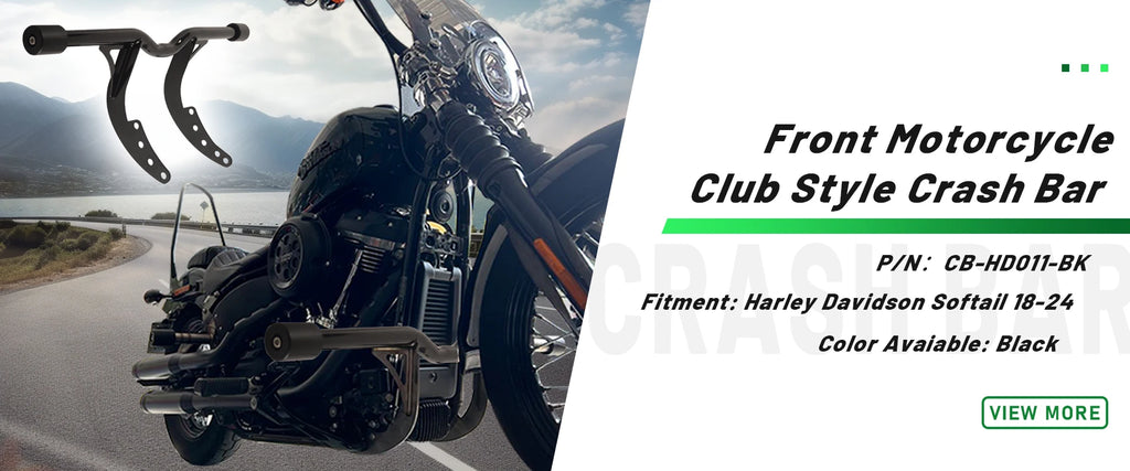 Motorcycle Accessories Solid Steel Black Club Style Crash Bar Front Protection Guard for Harley Davidson Softail 2018-2025
