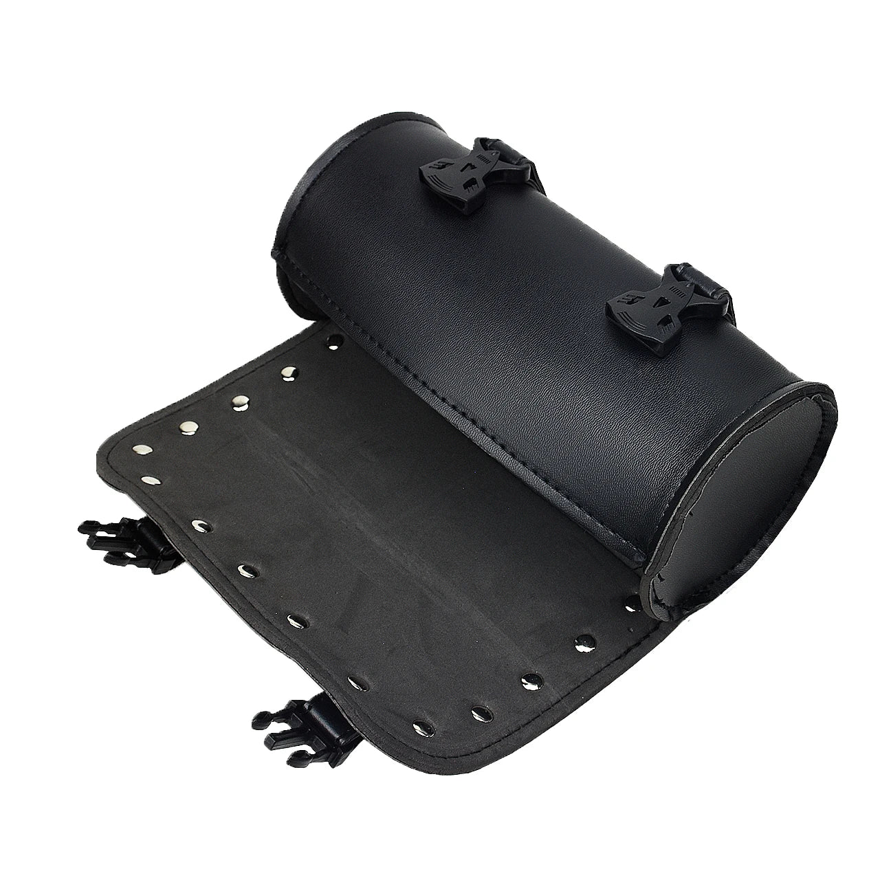 Motorcycle Fork Saddle Bags Leather Waterproof Tool Roll Barrel Bag Saddlebags Storage For Harley Sportster Touring Dyna Softail