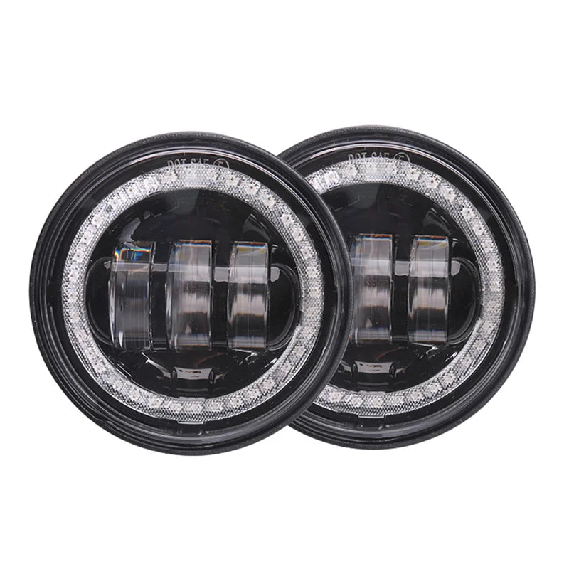 4.5" 4 1/2 Inch Motorcycle LED Fog Passing Auxiliary Light DRL Amber Turn Signal Light for Harley Touring Electra Glide Dyna