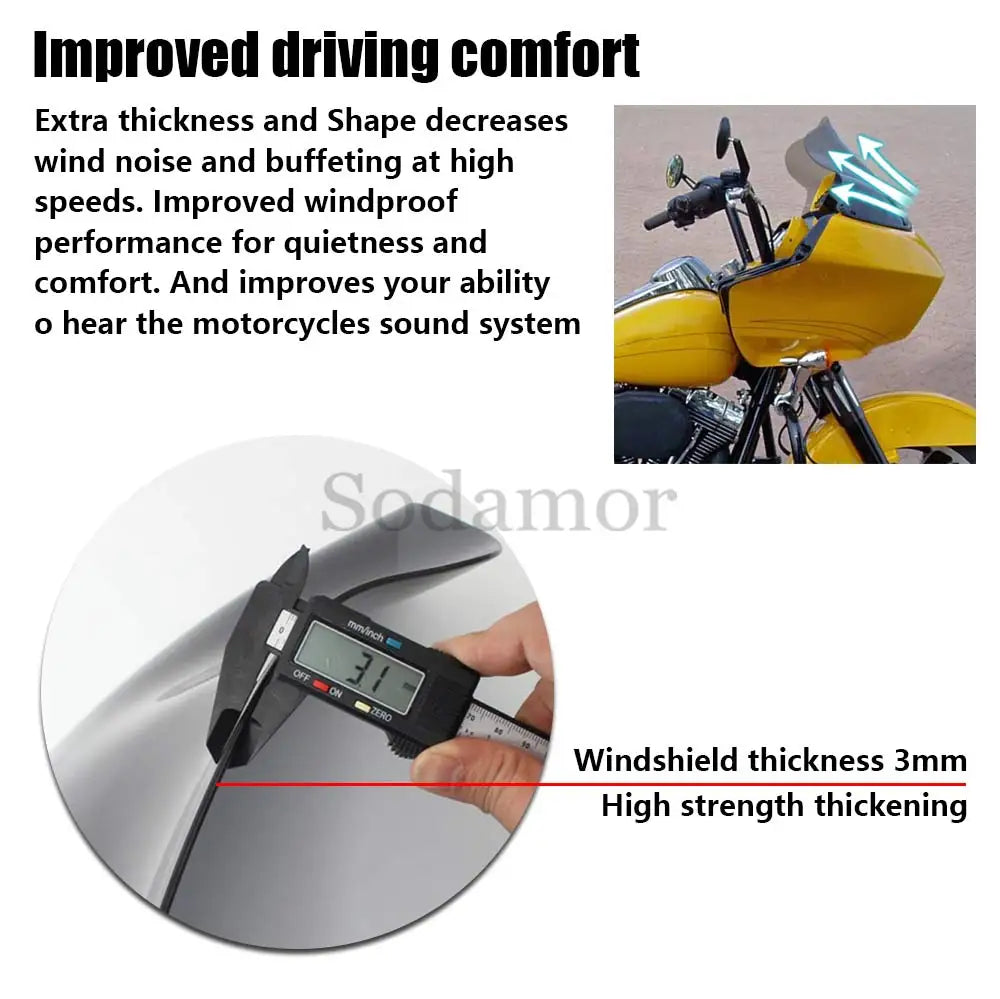 12.5" Windshield Fairing Windscreen Cover For Harley Road Glide  Ultra CVO/SE FLTR/I 1998-2013 Motorcycle Front Wind Deflectors