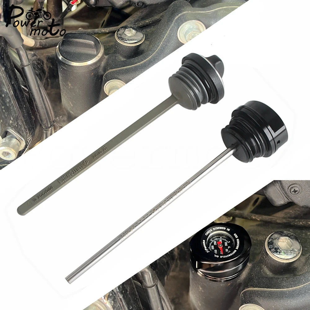 Motorcycle Oil Dipstick For Harley Touring Engine Oil Thermometer Gauge Road Glide FLTRX ST CVO FLTRXSTSE 2024 FLTRXSE 2023-2024