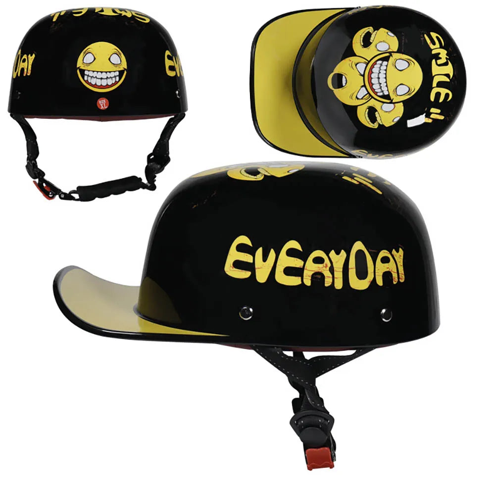 Baseball Cap Motorcycle Helmet Street Touring Half Helmet For Bike Cruiser Chopper Moped Scooter DOT Approved Moto Helmet