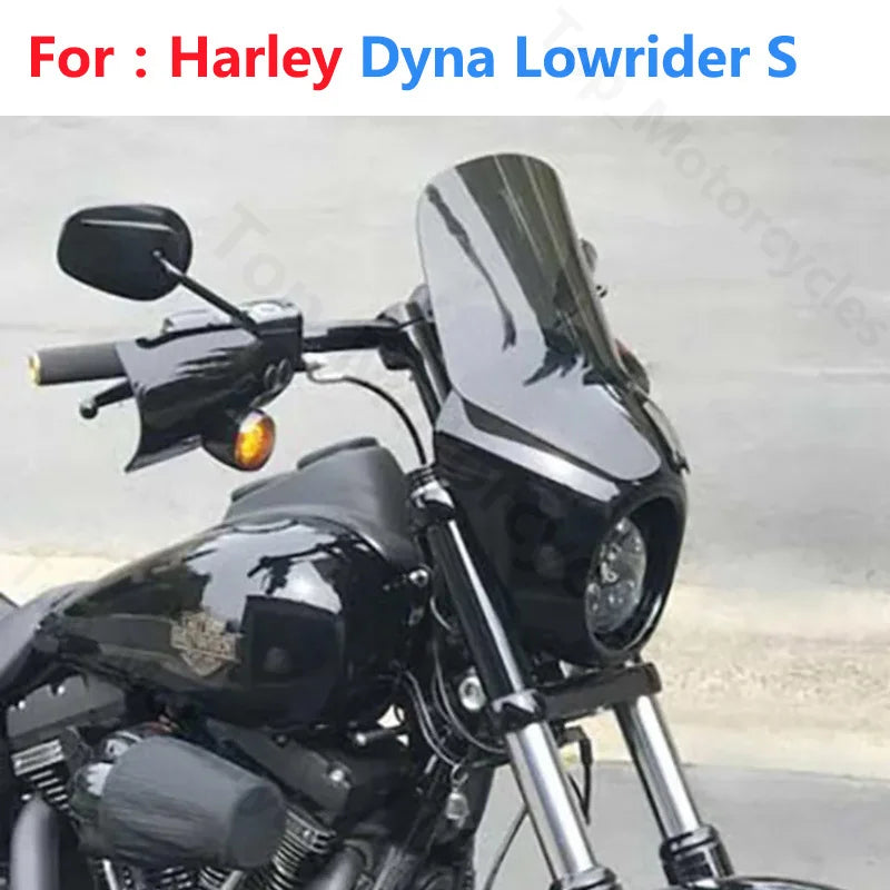 For Harley Dyna Low Rider Lowrider S Street Motorcycle Laminar Windshield Windscreens Wind Deflectors Visor Viser Black