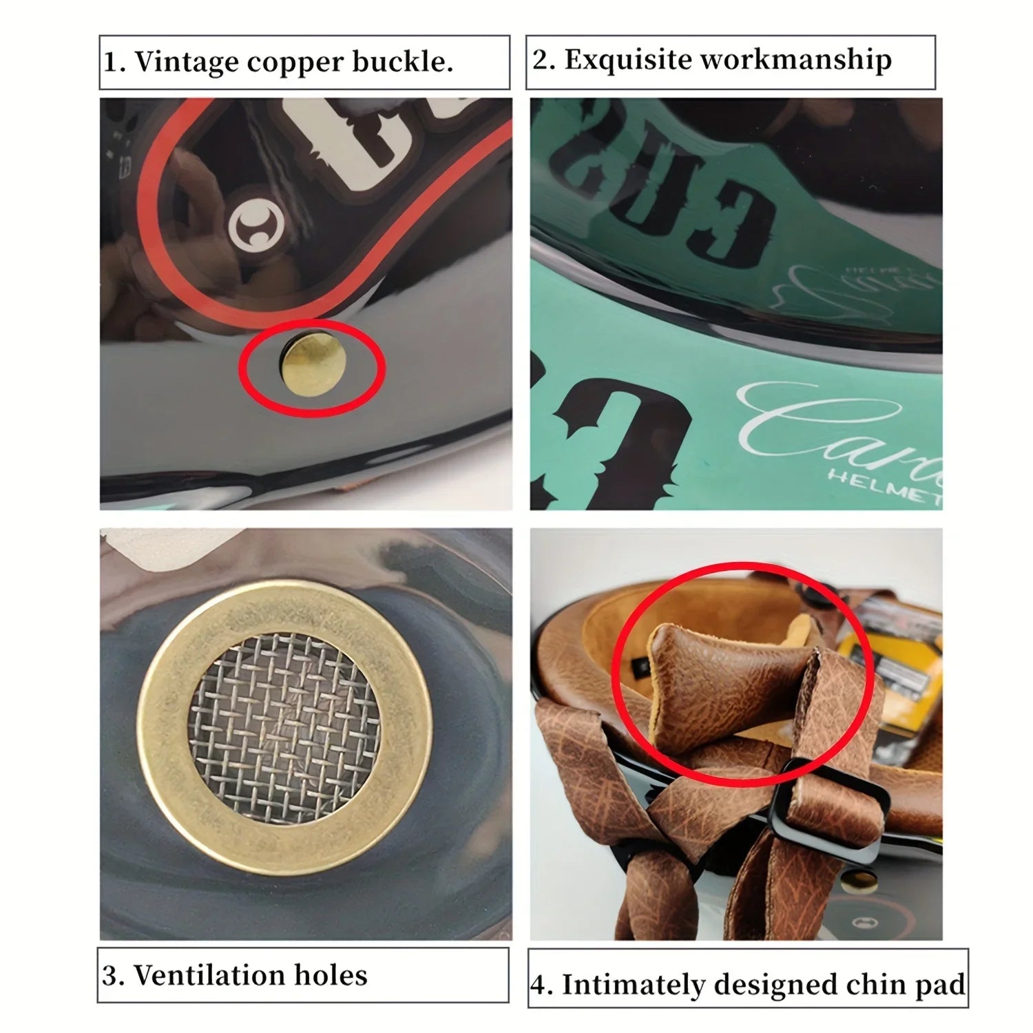 Motorcycle Helmet MTB Bike Unisex Cycling Safety Protector Half Face Type Retro Vintage Fashion Motorbike Accessories