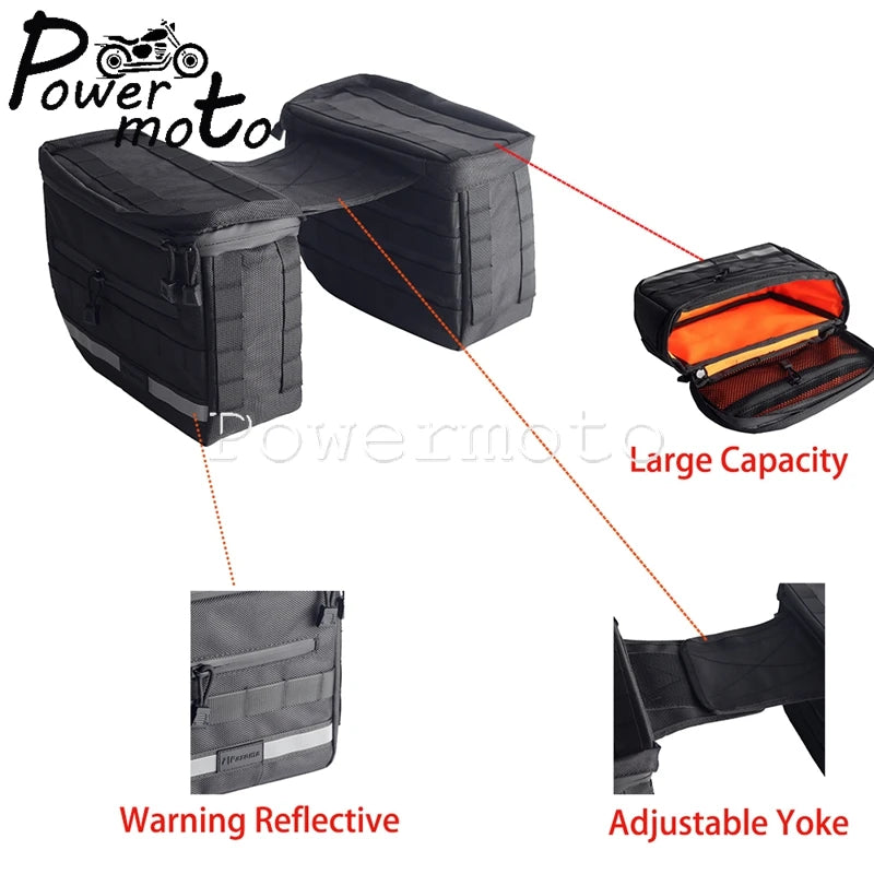 Side Saddle Bags Motorcycle Bags Waterproof Front Handle Bars Storage Bag Custom Saddlebags For Harley Sportster XL Dyna Softail