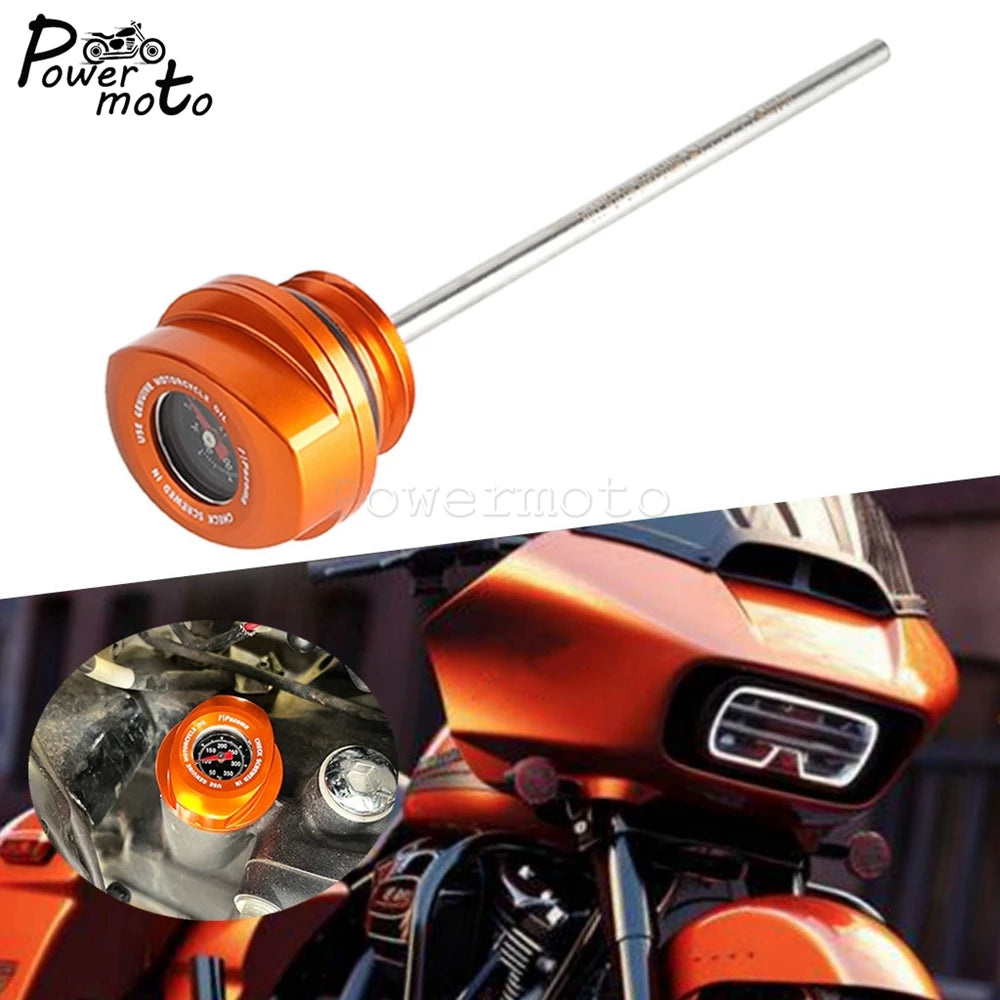 Motorcycle Oil Dipstick For Harley Touring Engine Oil Thermometer Gauge Road Glide FLTRX ST CVO FLTRXSTSE 2024 FLTRXSE 2023-2024