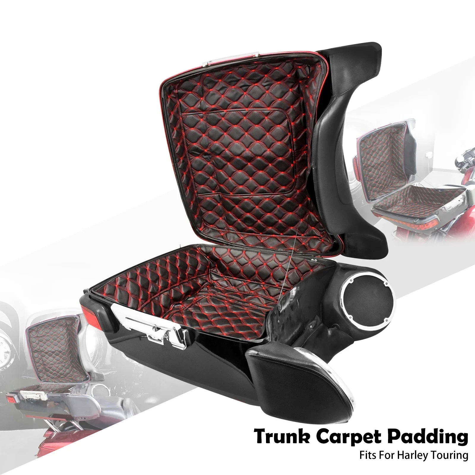 Motorcycle Tour Pak Trunk Carpet Inner Bag Liner Luggage Leather Bags Pad For Harley Touring Road Electra Glide FLHR FLHT 14-23