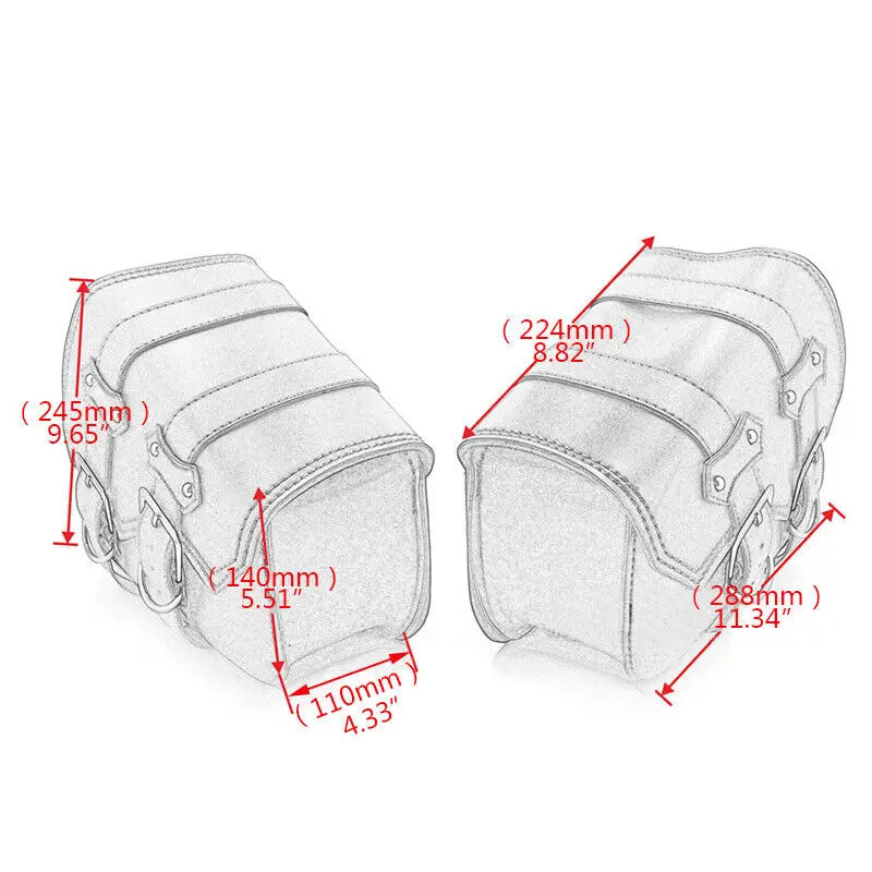 1 Pair Universal Motorcycle PU Leather Saddlebags Side Tool Pouch Bag Luggage Saddle Bag For Harley Sportster XL 883 1200 48 72