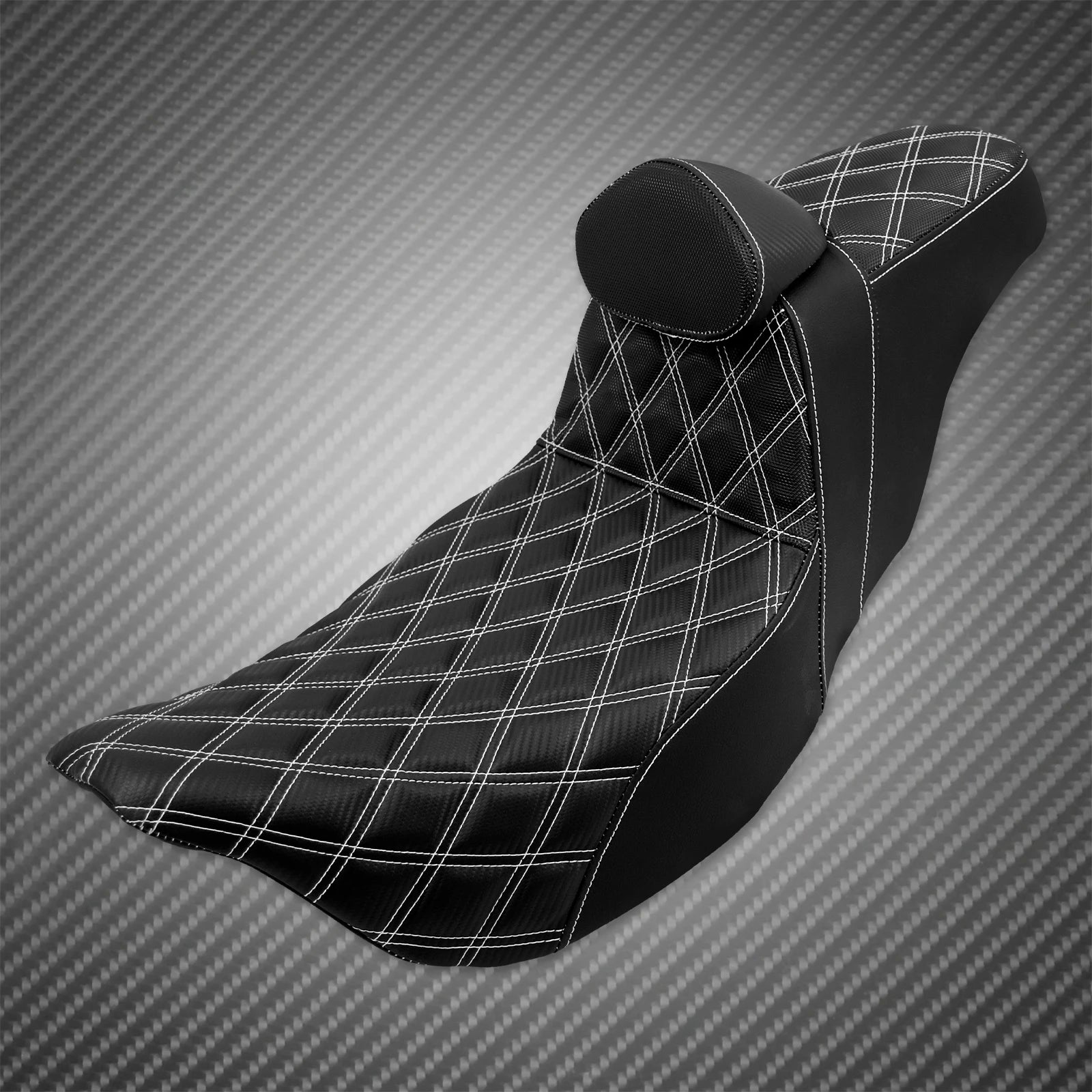Motorcycle 2-Up Seat With Driver Backrest Cushions Lattice Stitch Front Rear Seat For Harley Touring Electra Glide FLHR 2009-23