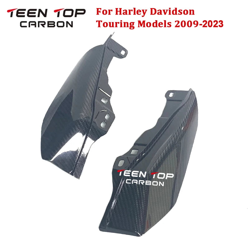 Carbon Fiber Mid-Frame Air Deflector For Harley Touring Models Motorcycle Engine Heat Shield Guard Air Fairing Cover 2009-2023