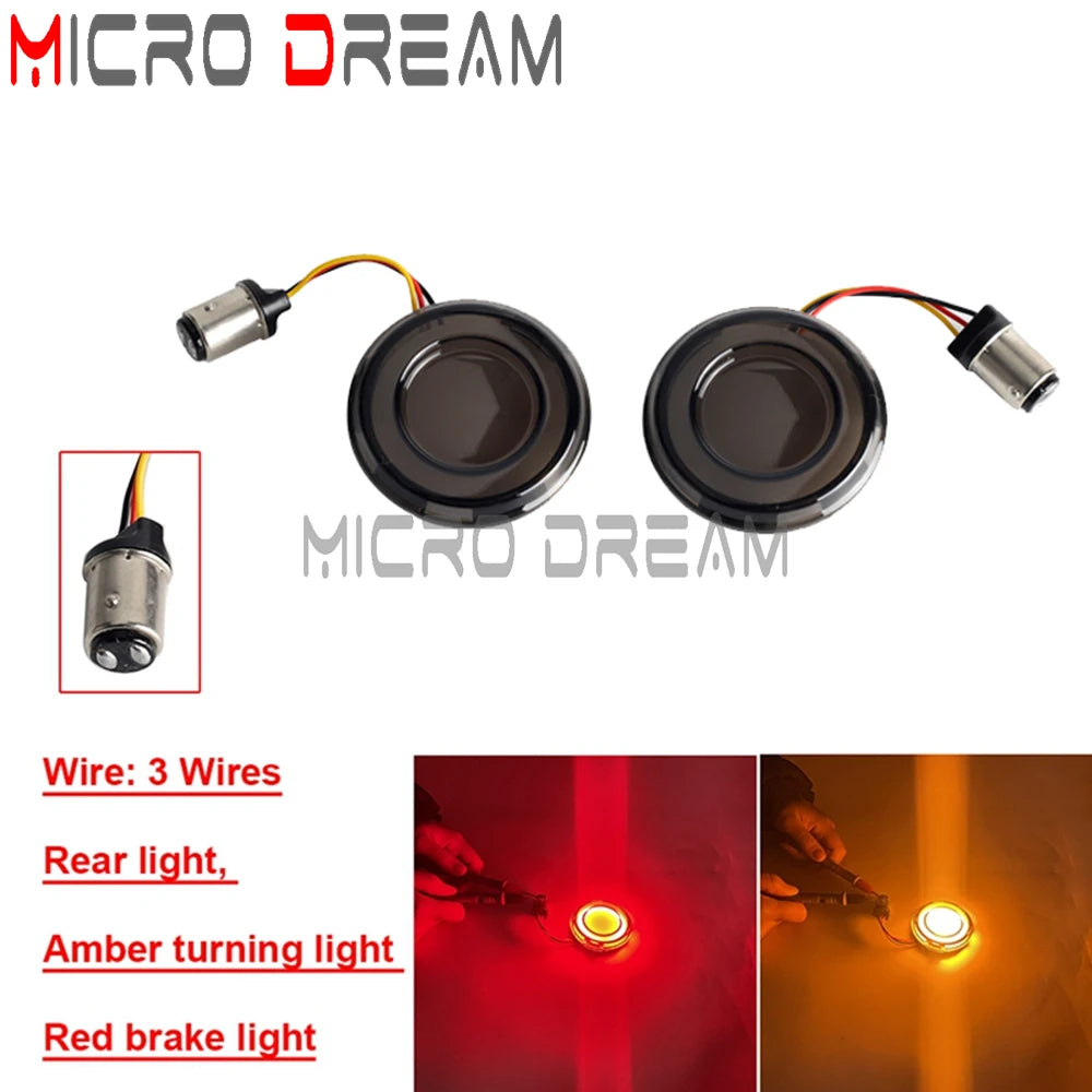 LED Turn Signal Amber Light Bullet Style 1156 1157 Brake Indicator For Harley Dyna Touring Street Glide Road King Sportster