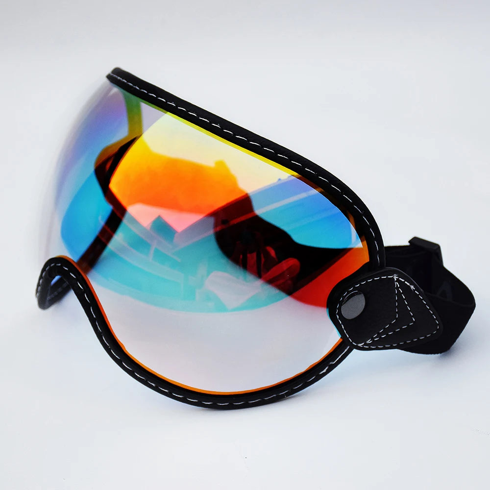 Motorcycle Helmet Glasses Sun Protection Women's Men Moto Glasses Helmet Goggles Anti-Fog Sun Visor Motocross Helmet Eyeglasses