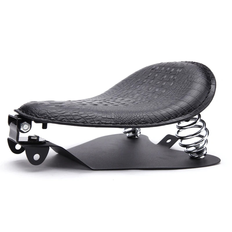 Motorcycle Retro Brown/Black Alligator Pattern Solo Seat  For Honda Shadow 700 Magna For Harley Sportster Bobber Chopper Rocker