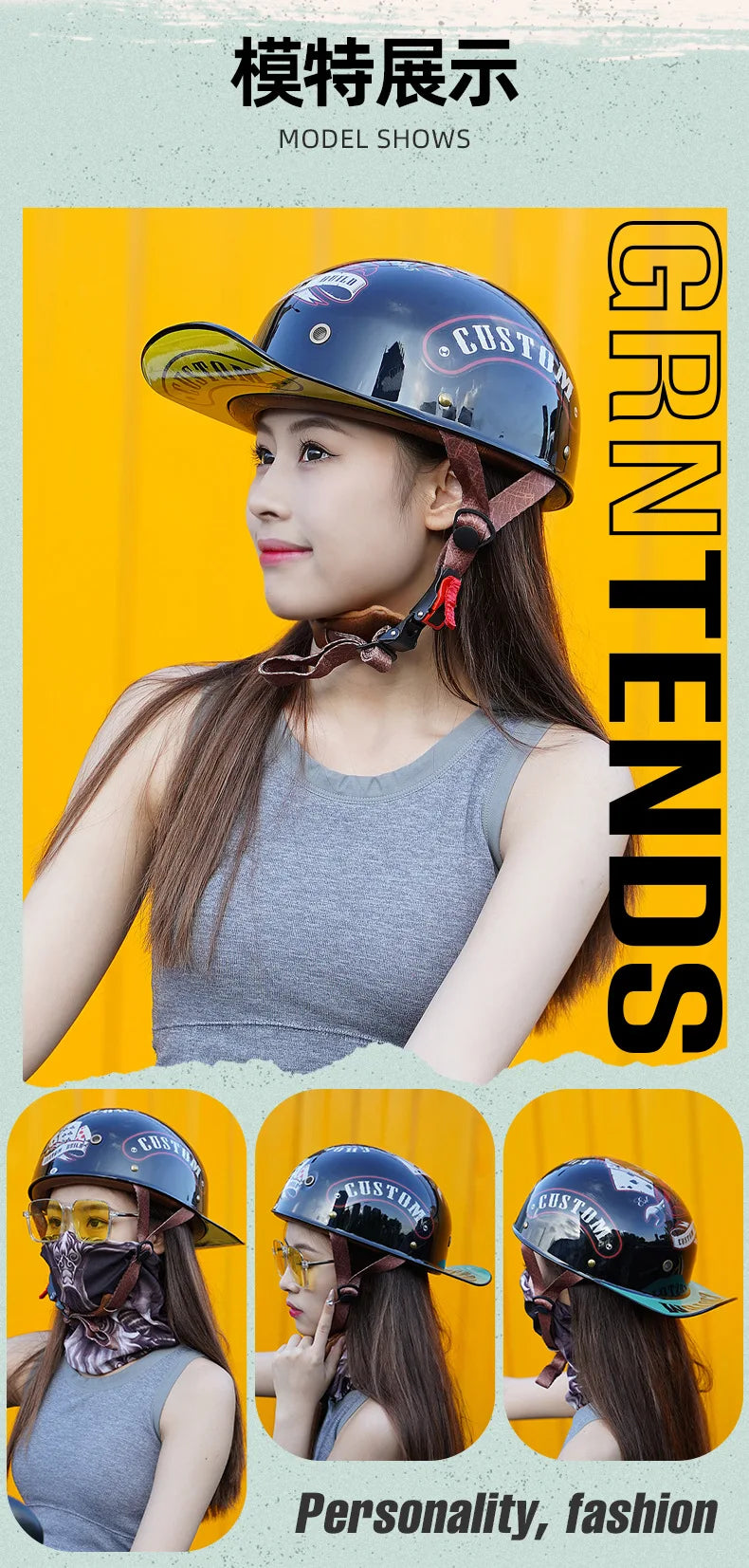 Motorcycle Helmet Electric Vehicle Riding Locomotive for Harley Retro Half Helmet Four Seas Universal Helmet Helmet Wholesale