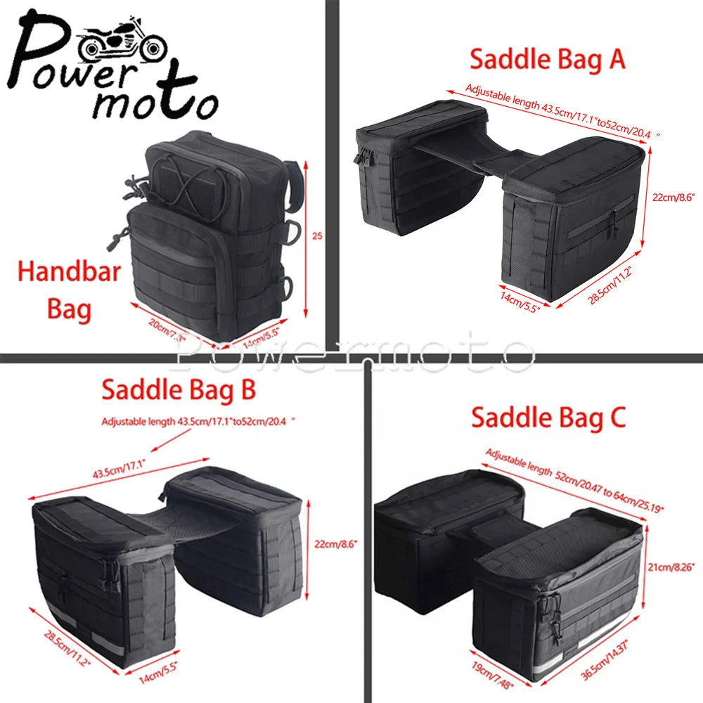 Side Saddle Bags Motorcycle Bags Waterproof Front Handle Bars Storage Bag Custom Saddlebags For Harley Sportster XL Dyna Softail
