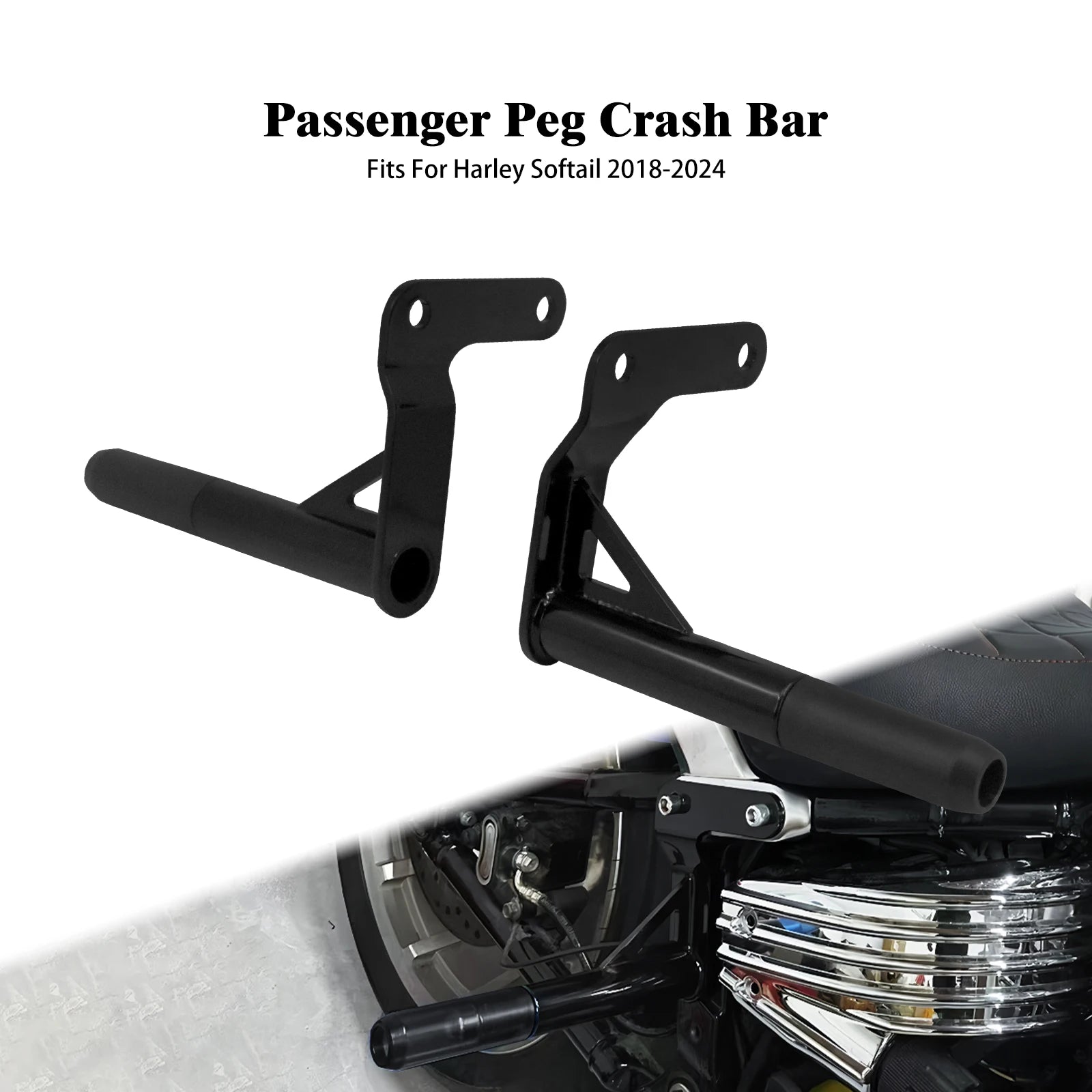 Motorcycle Rear Crash Bar Highway Falling Protection Frame Slider For Harley Softail Breakout Fat Boy Low Rider FXBB FLSTC 18-24