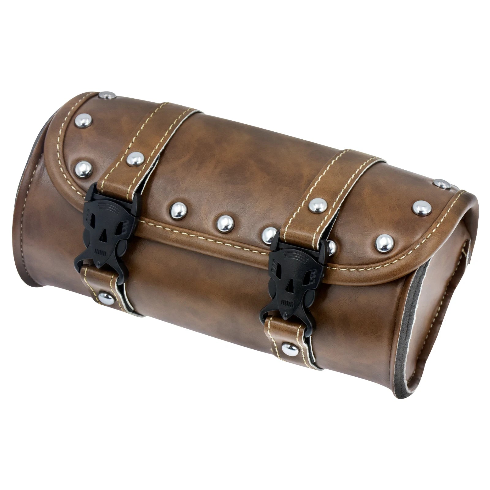 Motorcycle Fork Saddle Bags Leather Waterproof Tool Roll Barrel Bag Saddlebags Storage For Harley Sportster Touring Dyna Softail