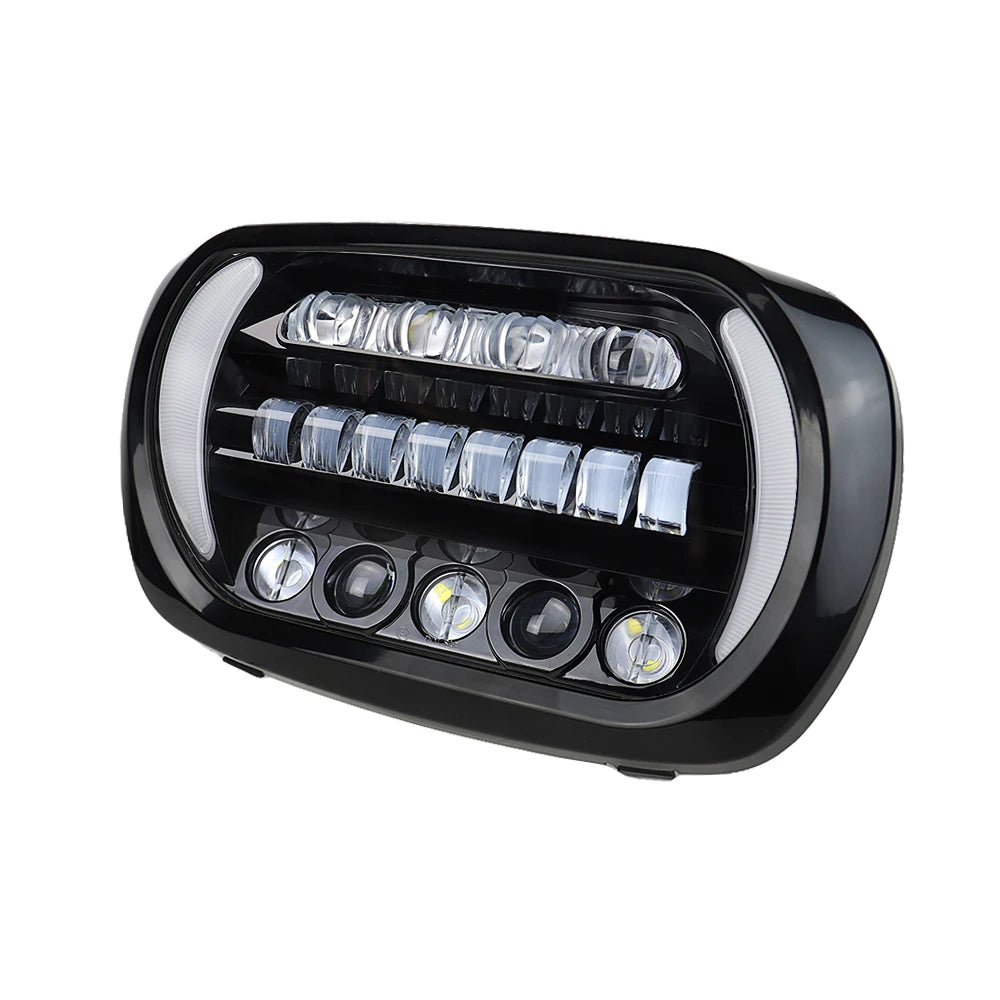 LED Headlight for Road Glide 2004-2013 Motorcycle Front High Low Beam Turn Signal Light White Running Lights
