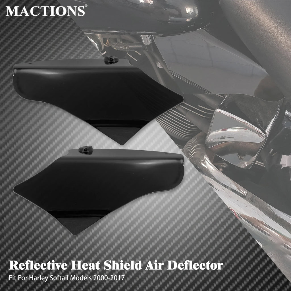 Motorcycle Air Heat Deflector Shield Reflective Saddle Heat Shield For Harley Softail Slim FLS Fatboy FLSTF FLSTN FLBRS 2000-17