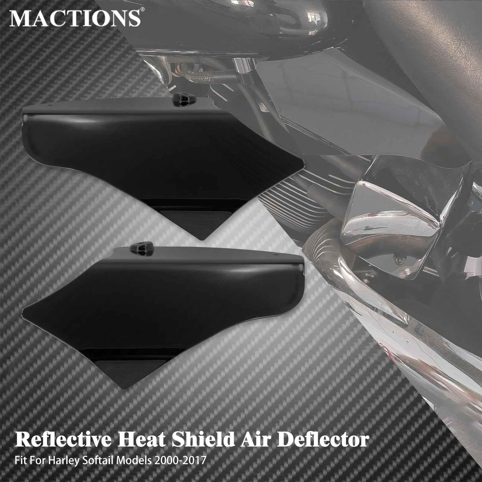 Motorcycle Air Heat Deflector Shield Reflective Saddle Heat Shield For Harley Softail Slim FLS Fatboy FLSTF FLSTN FLBRS 2000-17