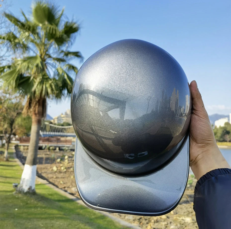 New Baseball Cap Helmet Motorcycle Vintage Retro Helmets Biker Hip-Hop Open Face Scooter Cruiser Chopper Gangster DS Men Women
