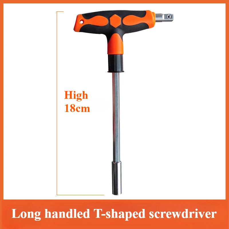 Screwdriver Set with T-shape Cross and Straight Slot Hexagon and Plum-shaped Heads plus Socket Set for DIY Lovers
