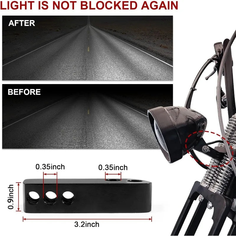Mounting Block for Dyna Road Warrior Fairing 2007-2017 Low Rider Fat Bob Windshields and Fairings Replaces Part Number MEB9883