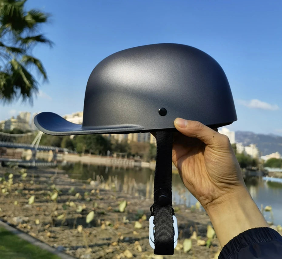 New Baseball Cap Helmet Motorcycle Vintage Retro Helmets Biker Hip-Hop Open Face Scooter Cruiser Chopper Gangster DS Men Women