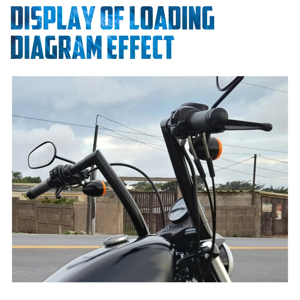 Motorcycle Handlebar 12" 14" 16" Rise Handle Bar For Harley Touring FLHT FLHR Dyna Softail Breakout Fat Boy Drag Fat Bars Black