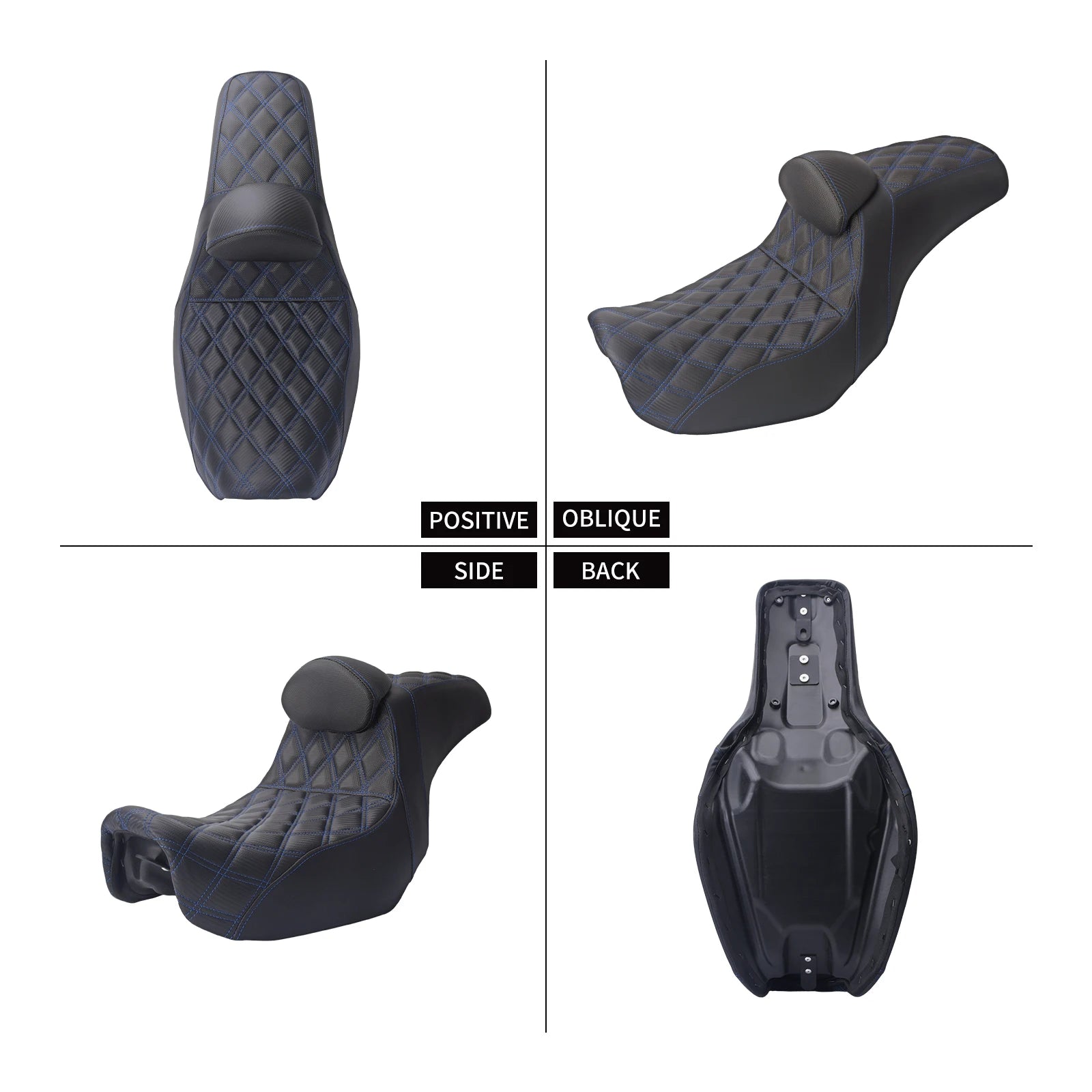Motorcycle Two Up Seat With Backrest Driver Passenger Saddle Cushions Seat For Harley Dyna Low Rider Fat Bob Street Bob 06-2017