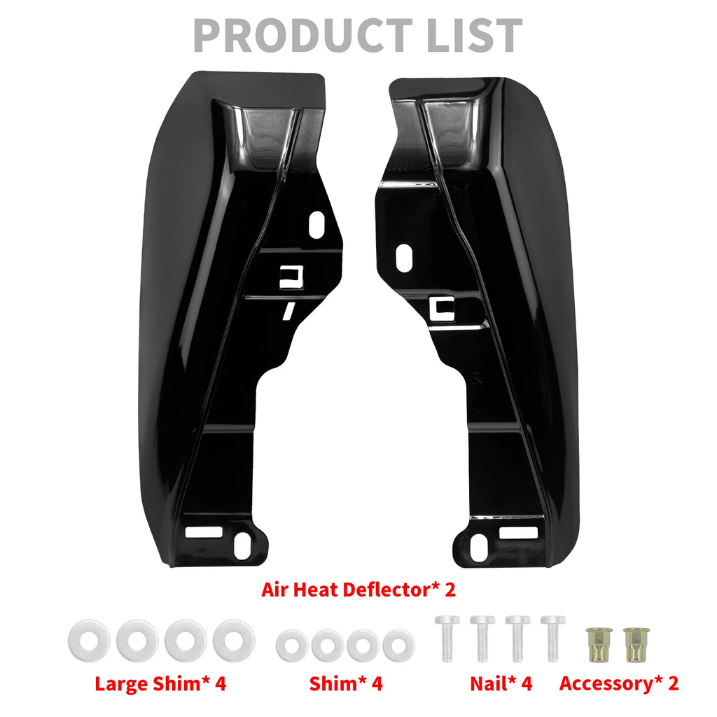 Air Heat Deflector Motorcycle Heat Shield Trim Deflector For Harley Touring Street Road Glide FLHX FLTRX Ultra FLTRXSE 2024-UP