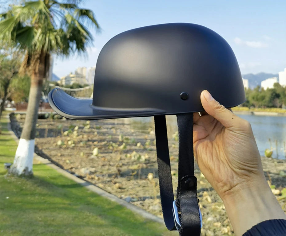 New Baseball Cap Helmet Motorcycle Vintage Retro Helmets Biker Hip-Hop Open Face Scooter Cruiser Chopper Gangster DS Men Women