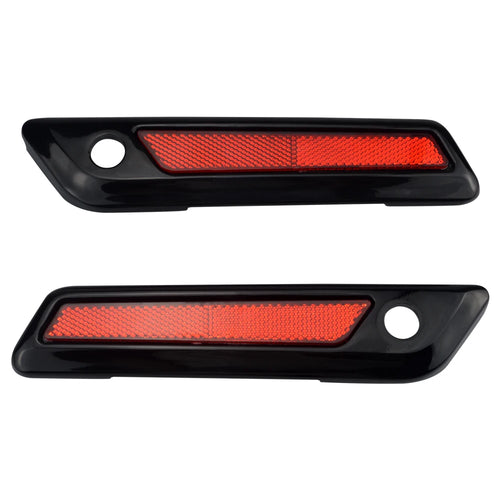 Black Red Hard Saddlebag Latch Cover Reflectors Motorcycle Parts For