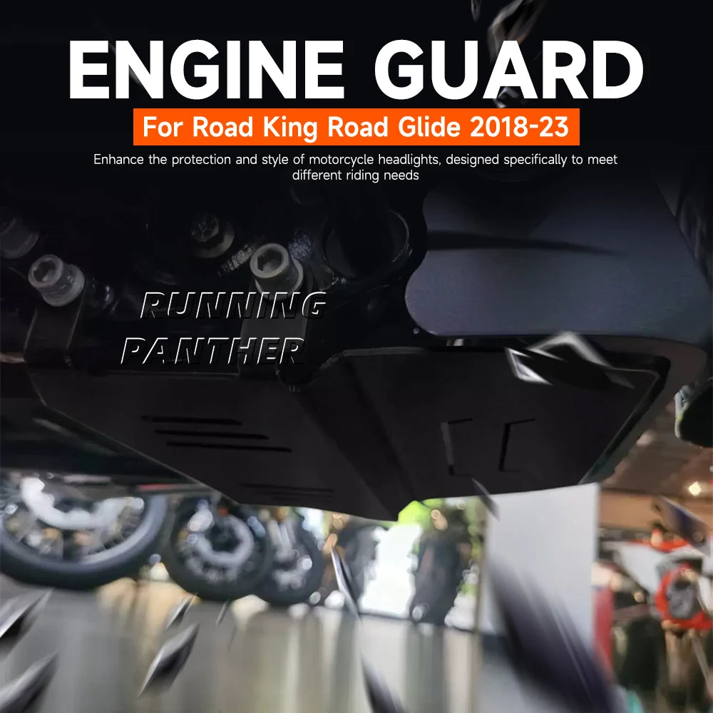 For Harley Road King/Touring Model/Road Glide/Street Glide 2018-2023 Motorcycle Skid Plate Lower Engine Chassis Guard Protector