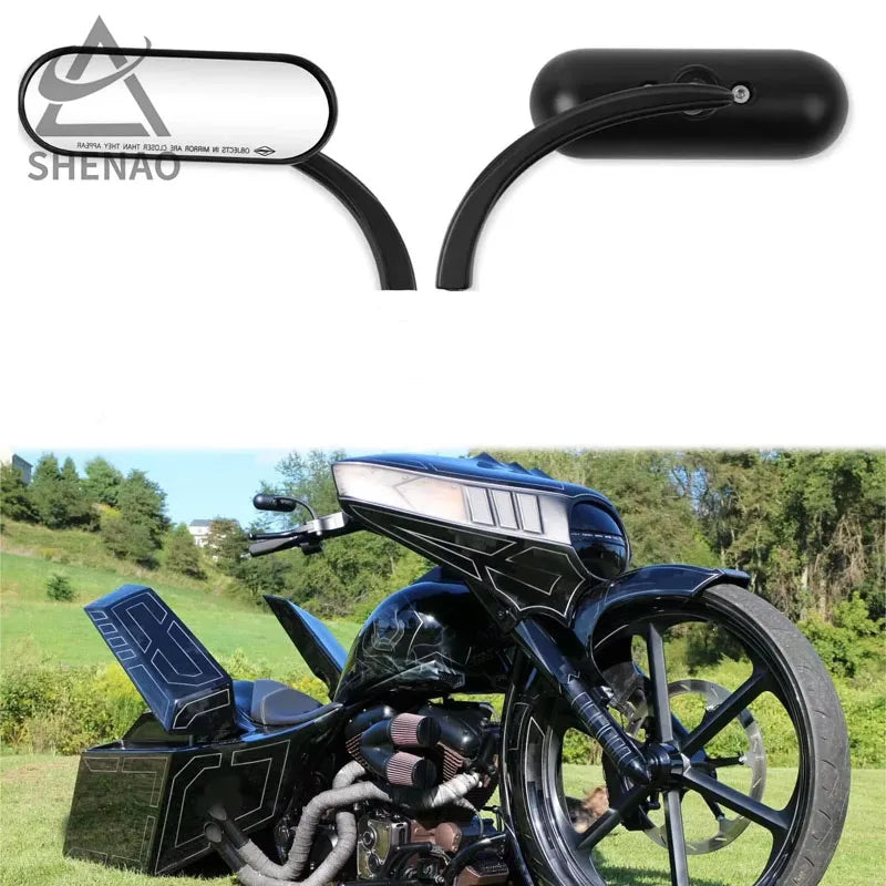 Motorcycle Rearview Mirror M8 M10 Mini Black Mirror For Harley Road King Street Electra Glide Road Glide Dyna Softail1982-2020