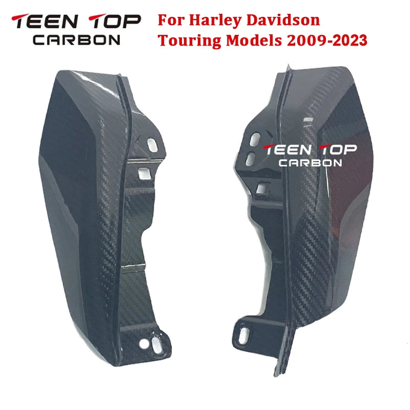 Carbon Fiber Mid-Frame Air Deflector For Harley Touring Models Motorcycle Engine Heat Shield Guard Air Fairing Cover 2009-2023