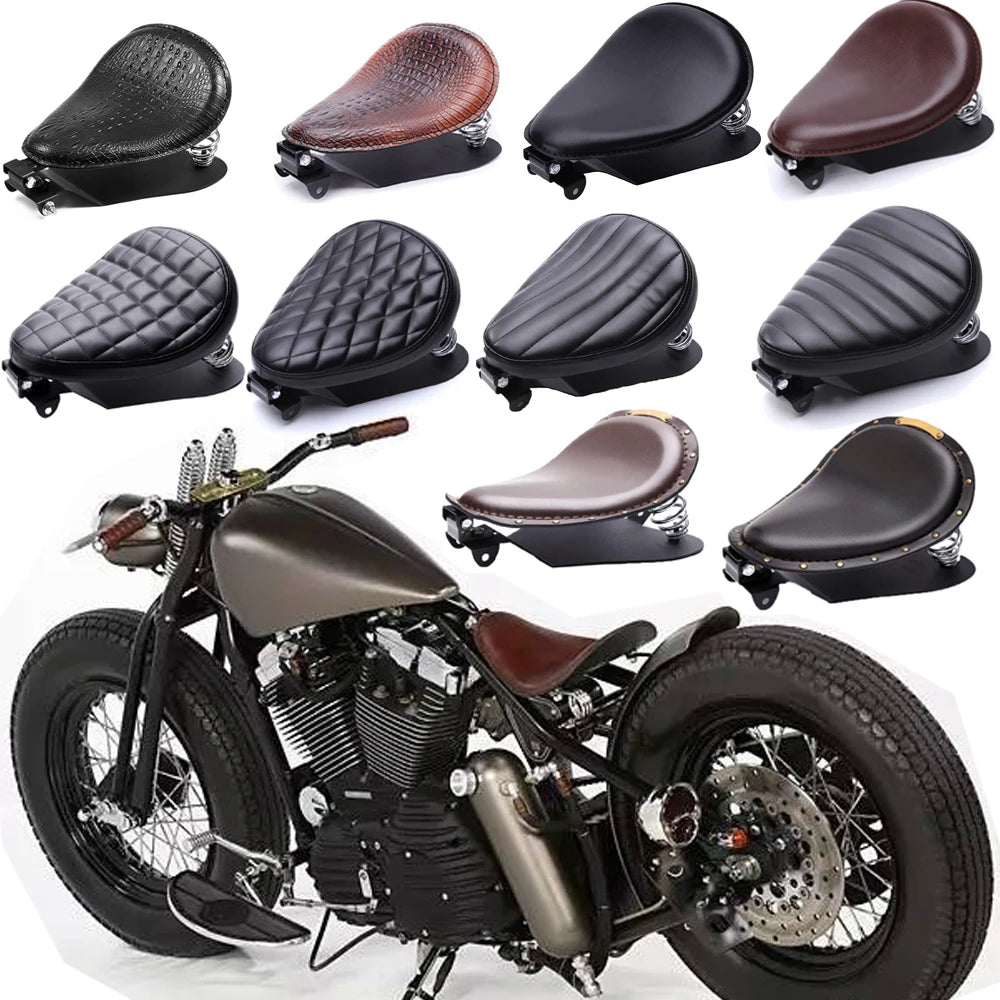 Universal Moto Bobber Motorcycle Solo Seat Chopper Saddle Vintage